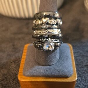 TORRID SLATE Stacked Rings with Gemstone